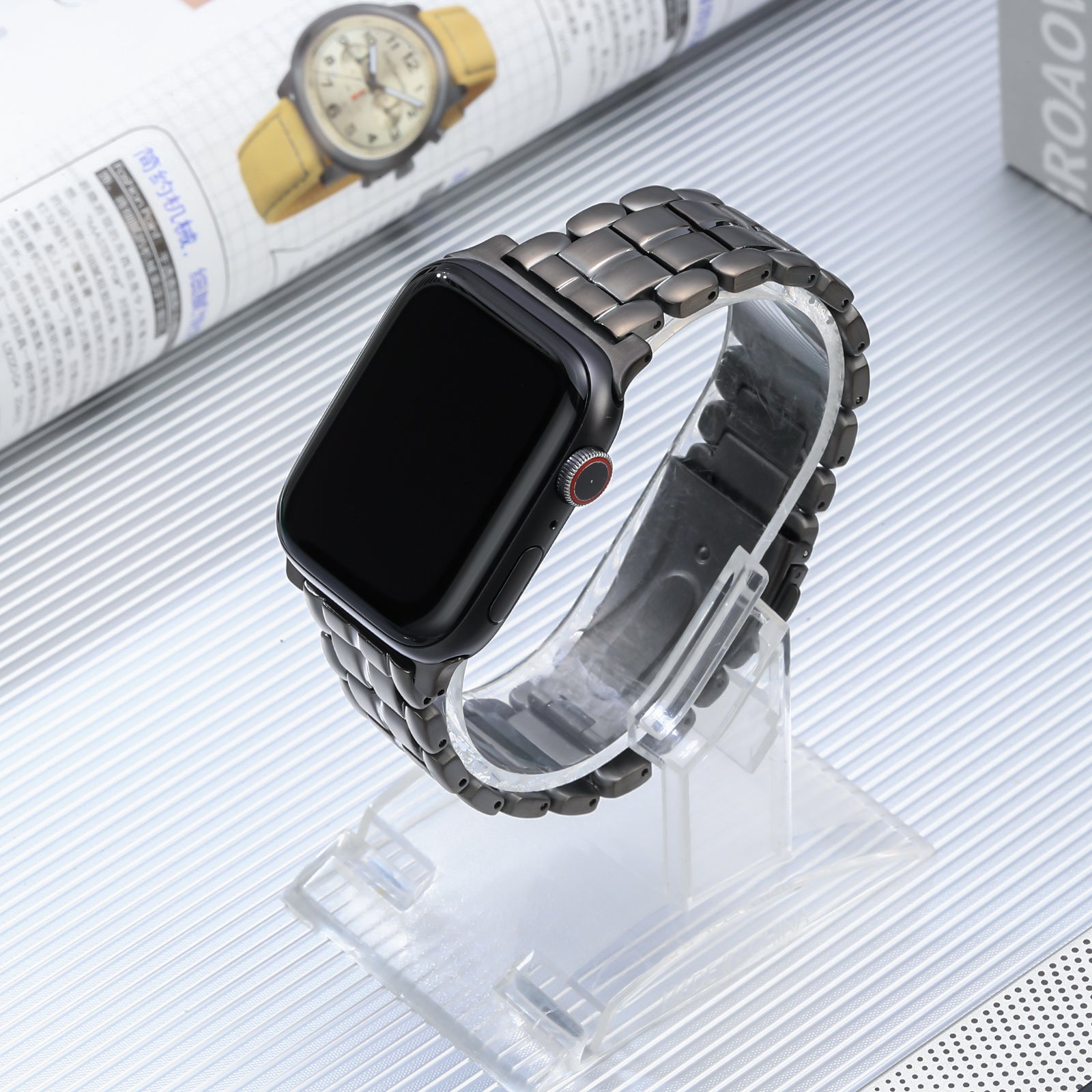 For Apple Watch Ultra 2 49mm Series 9 45mm SE (2023) 44mm Ultra 49mm 8 7 45mm 6 5 4 SE (2022) SE 44mm 3 2 1 42mm Titanium Steel Watch Band 5 Beads Replace Strap For Apple Watch Ultra 2 49mm Series 9 45mm SE (2023) 44mm Ultra 49mm 8 7 45mm 6 5 4 SE (2022) SE 44mm 3 2 1 42mm Titanium Steel Watch Band 5 Beads Replace Strap